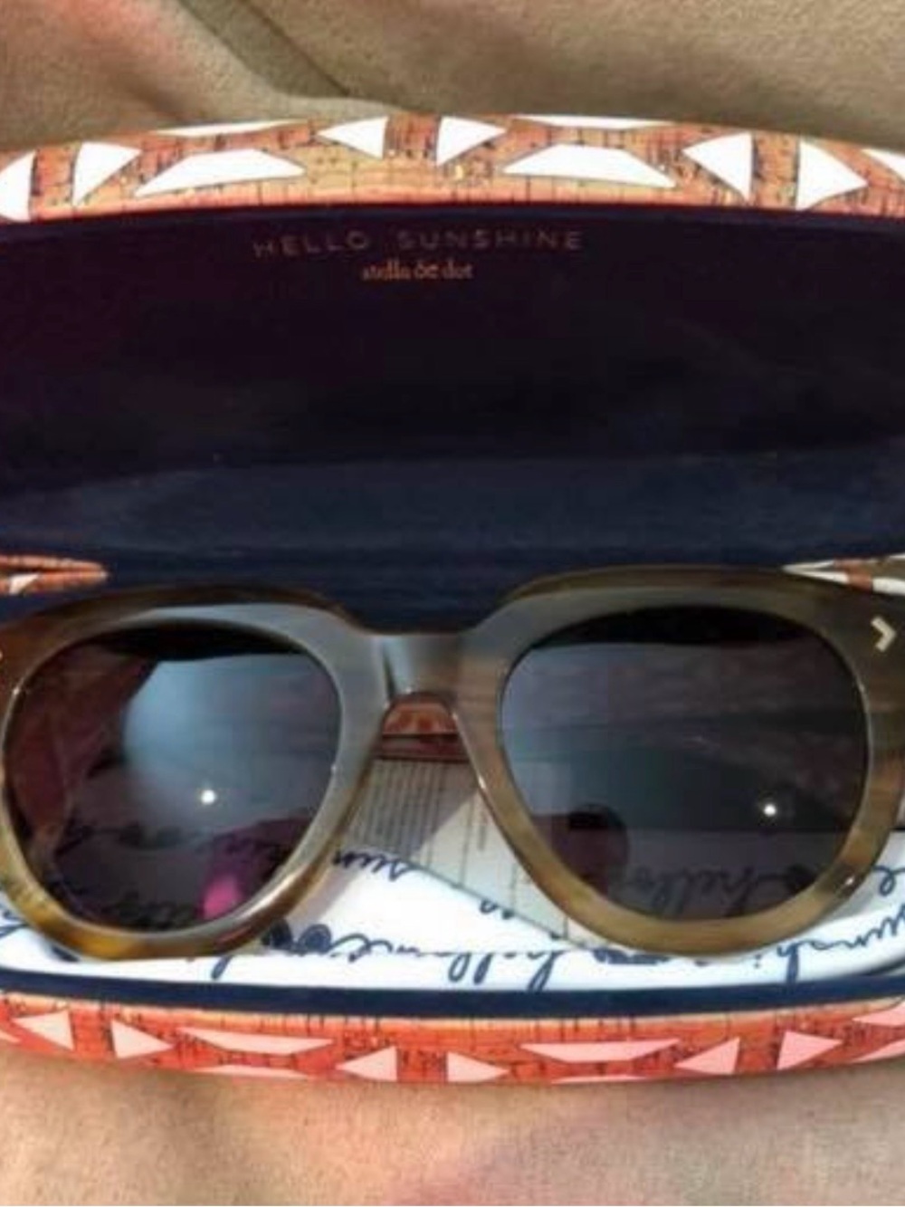 Stella & Dot Brown Tortoise Round-Edge Sunglasses